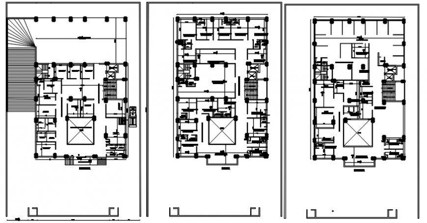Apartment building floor distribution plan cad drawing details dwg file