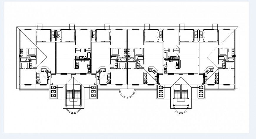 Apartment building floor framing plan and layout cad drawing details dwg file