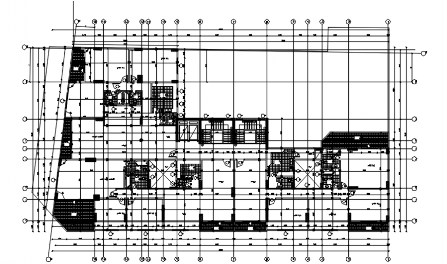 Apartment building floor sanitary plan and services cad drawing details dwg file