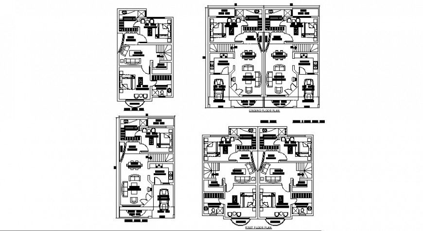 Apartment building houses plan and floor plan distribution cad drawing details dwg file