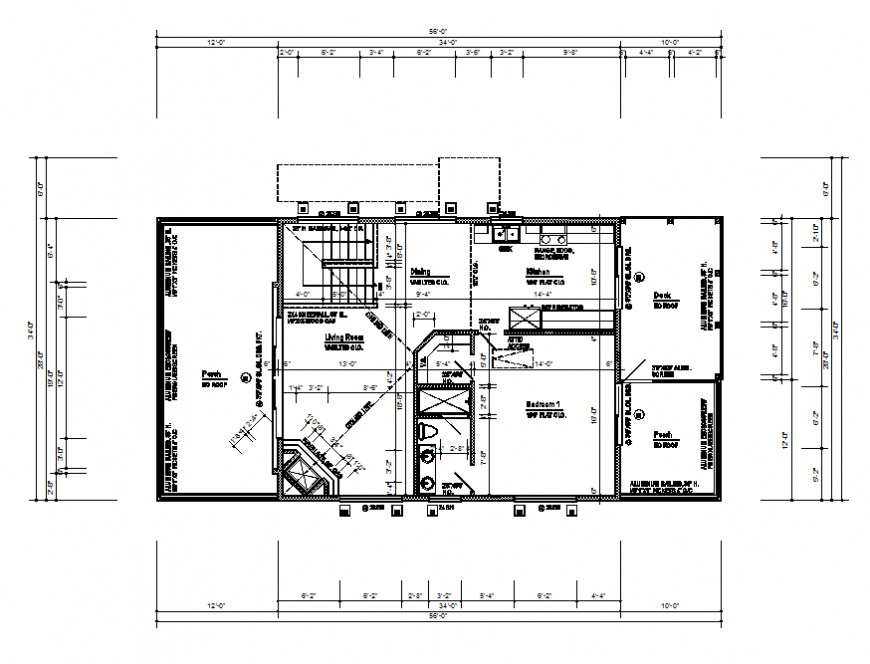Apartment building third floor framing and layout plan cad drawing details dwg file