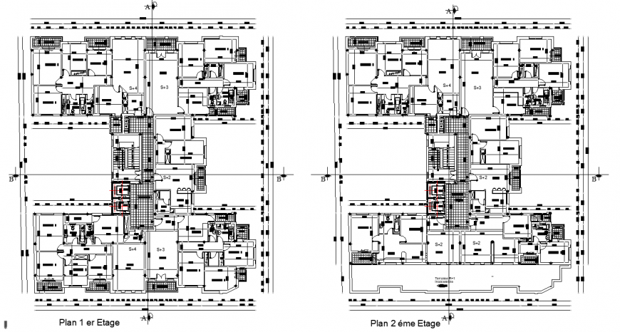 Apartment building unit plan in dwg file.
