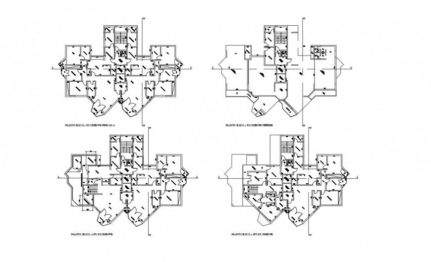 Apartment bulding autocad file of 2d drawing
