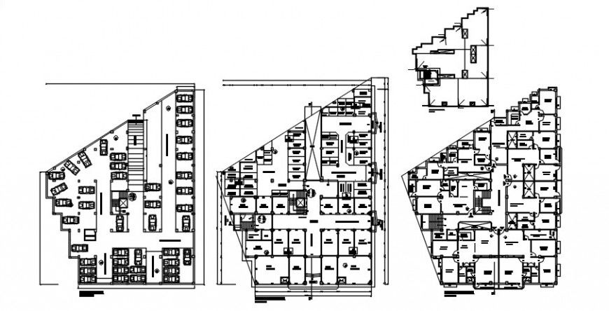 Apartment cum commercial building floor plan distribution plan cad drawing details dwg file