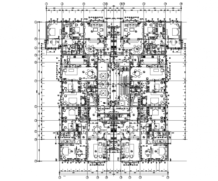 Apartment detail 2d view working plan layout file in dwg format