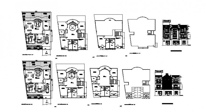Apartment detail elevation and plan 2d view CAD construction block autocad file