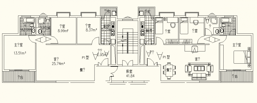 Apartment detail elevation and plan autocad file