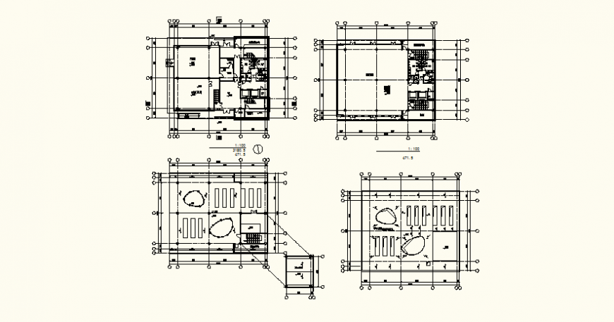 Apartment detail elevation and plan dwg file
