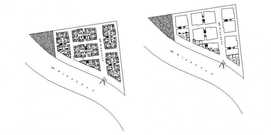 Apartment working floor plan drawing in autocad
