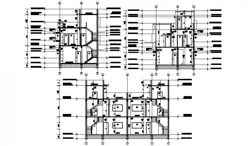 Apartment drawings 2d view elevation and section autocad software file