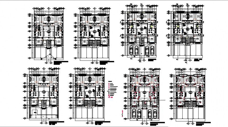 Apartment drawings detail 2d view work plan autocad file