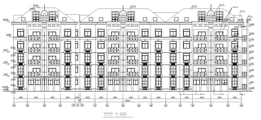 Apartment elevation drawing in dwg file.