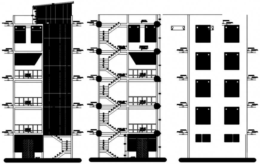 Apartment elevation in different axis in AutoCAD software