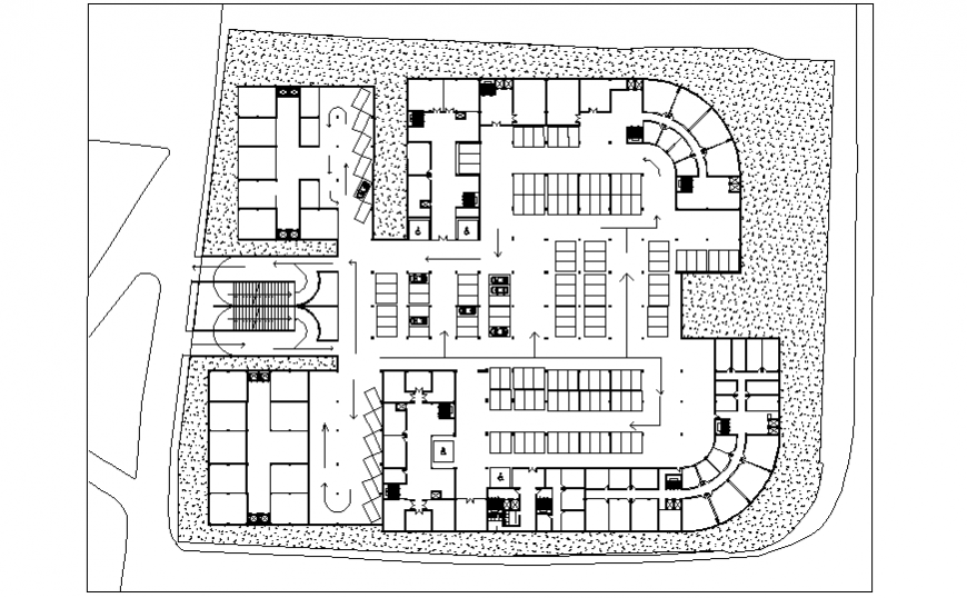 Apartment flat parking autocad file