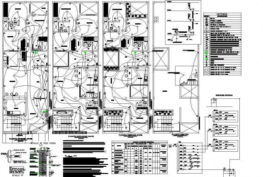 Apartment floor plan electric drawing in dwg file.