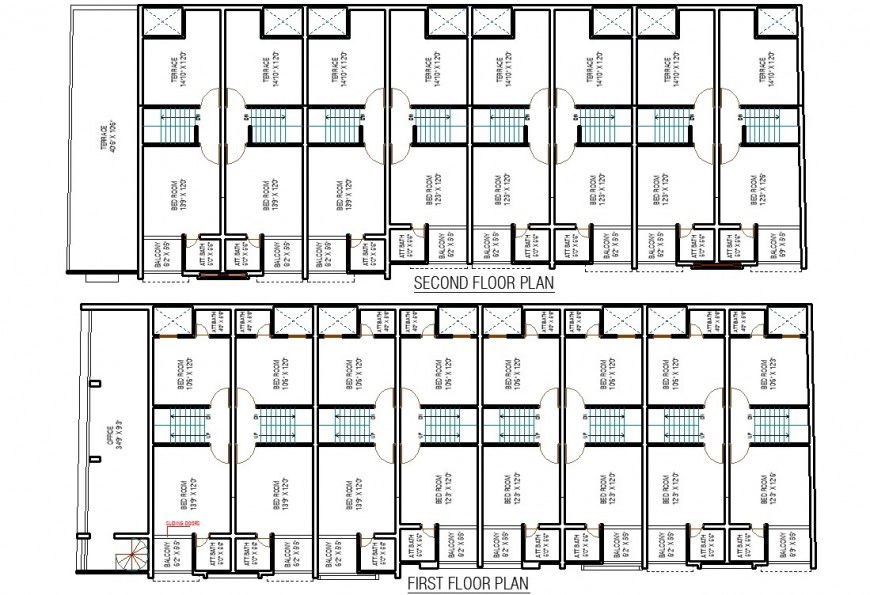 Apartment for dormitory drawing in dwg file.