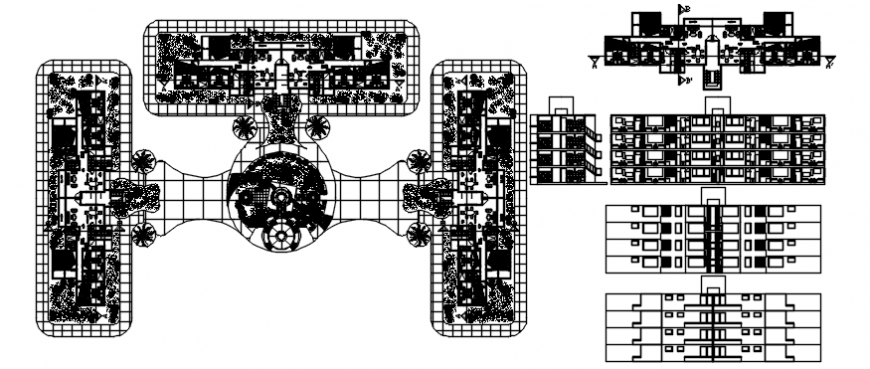Apartment general plan and elevation in auto cad file