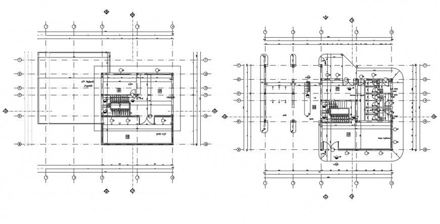 Apartment house two floor structure plan drawing details dwg file
