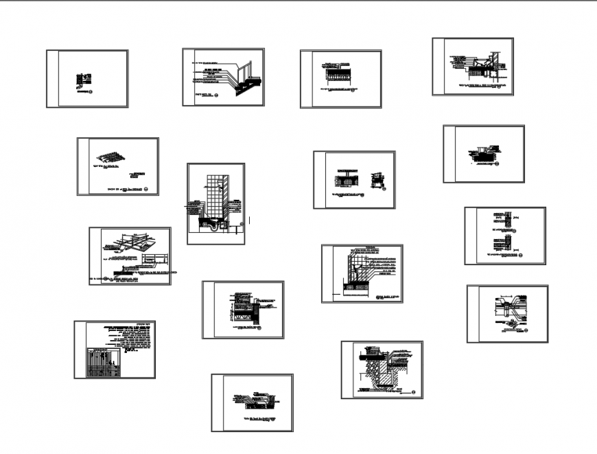Apartment housing building constructive sectional details dwg file
