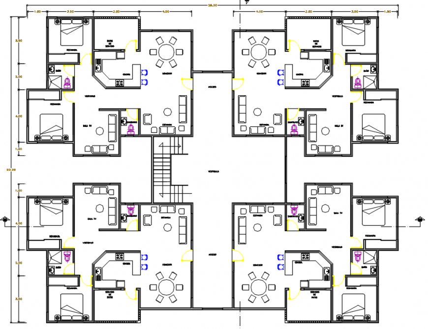 Apartment layout drawing cad file