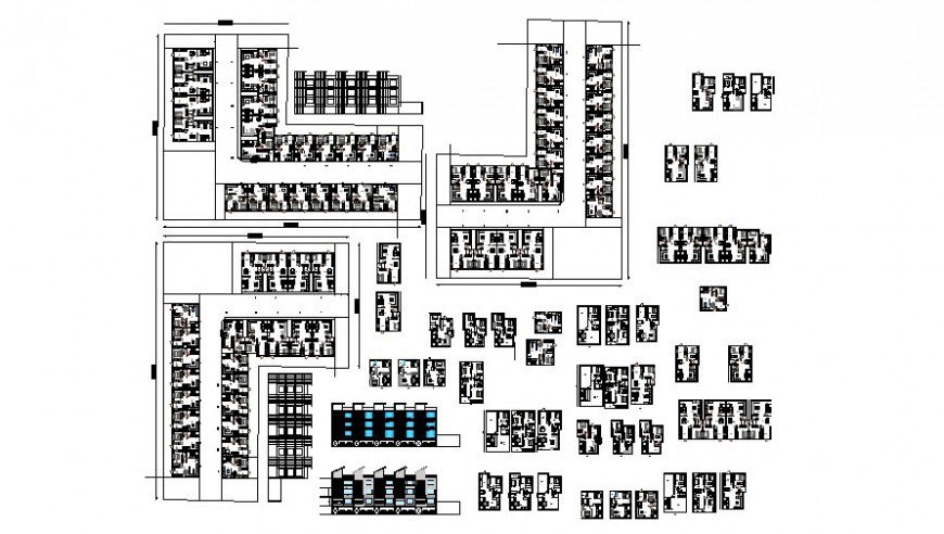 Apartment plan and elevation with detail in AutoCAD