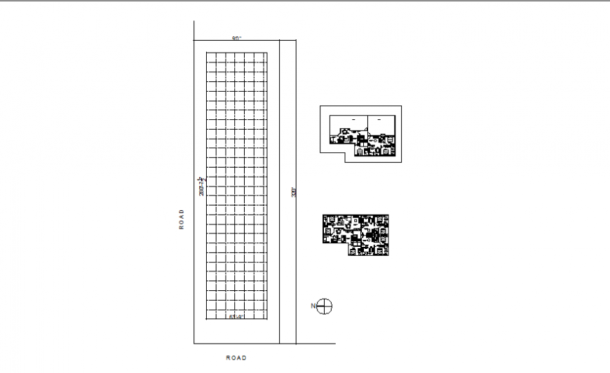 Apartment plan drawing and plot grid plan in dwg file.