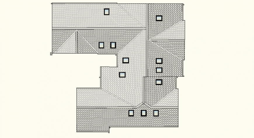 Apartment roof plan detail elevation layout file