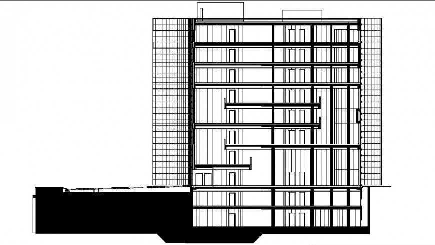 Apartment section drawing in dwg file.
