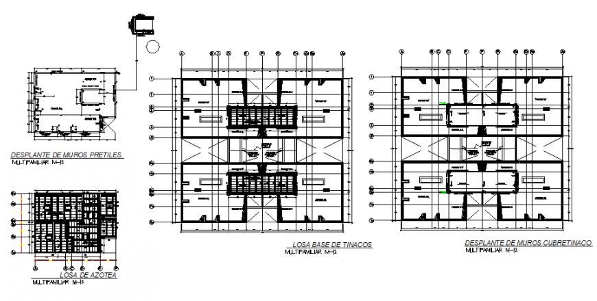 Apartment structure plan drawing in dwg file.