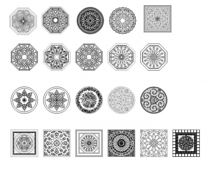 Arabic pattern free autocad file