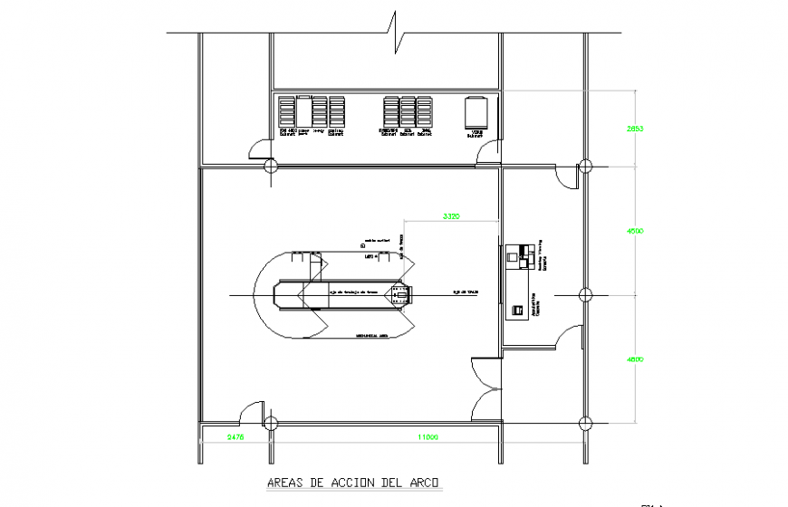 Arc action areas DWG file In Detail