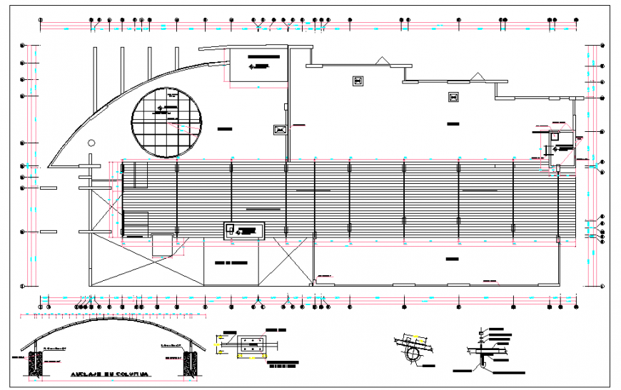 Arc column anchor Plan & Elevation & Section detail