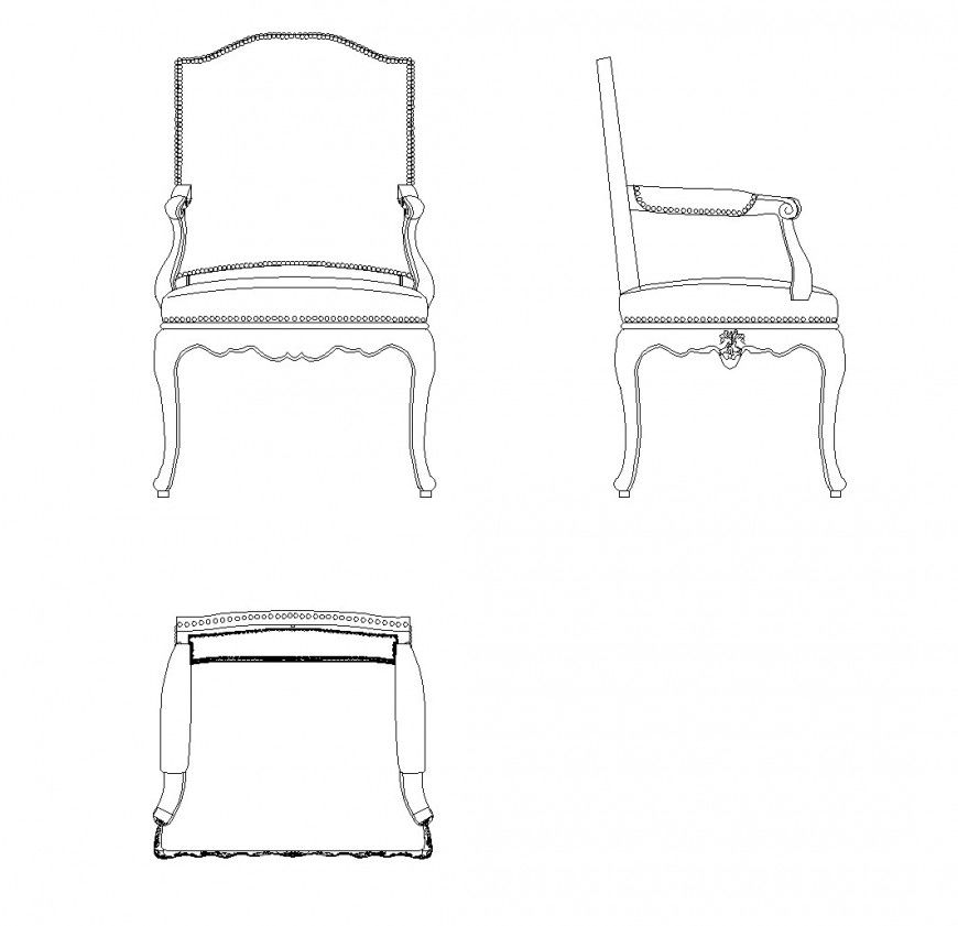 Arc design Armchair CAD Block layout file