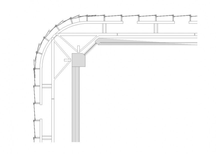 Arc shape door section plan layout file
