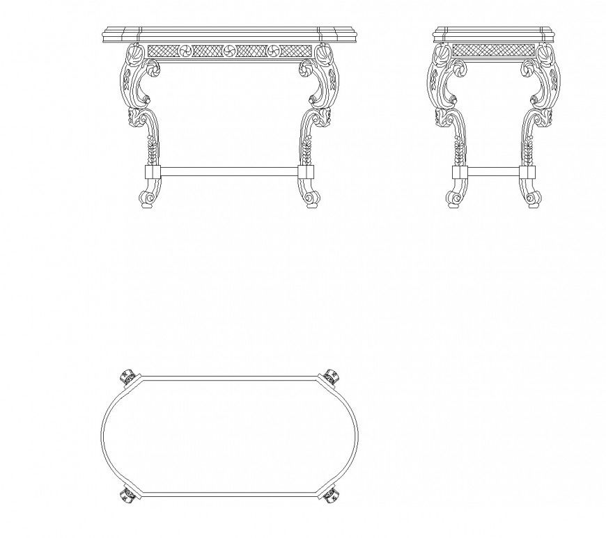 Arc Wall Cabinet DWG AutoCAD Plan with Front Side Top Elevations