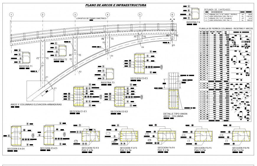 Arch and column elevation armors plan and section layout file