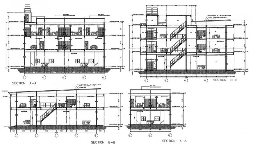 Arch apartment design section plan autocad software