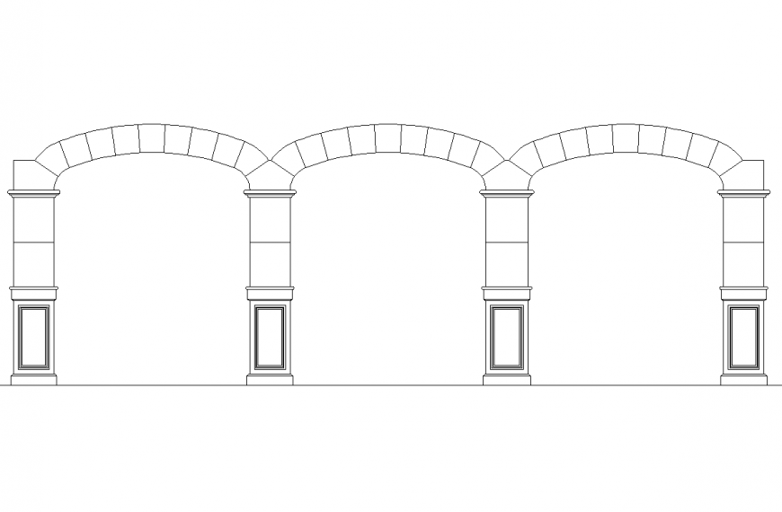 Arch elevation detail autocad file