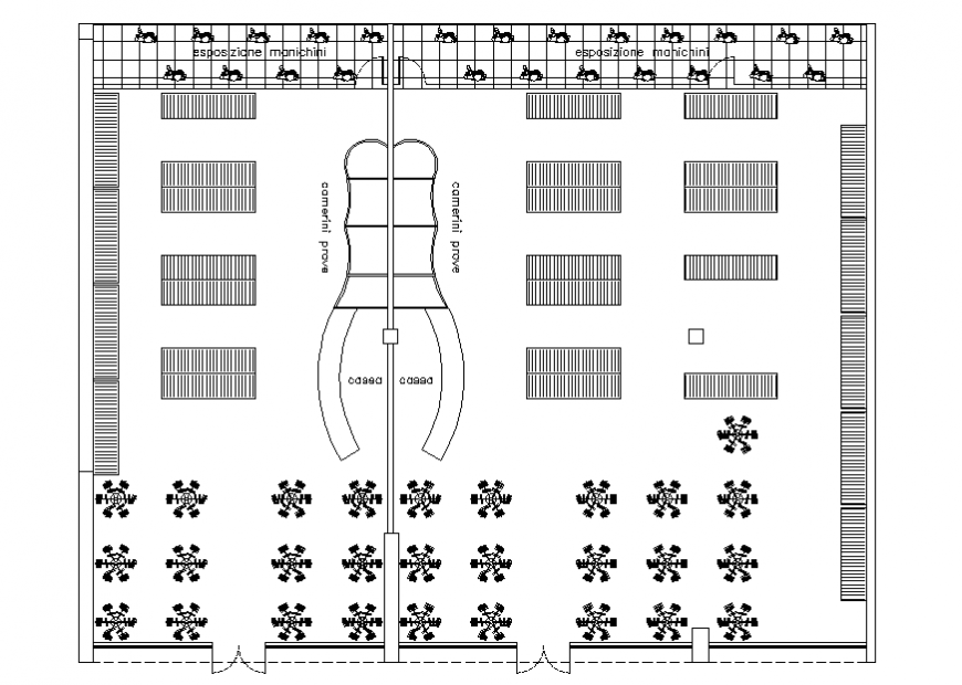 Architect design of cloth shop plan detail dwg file