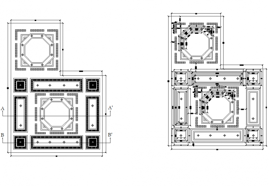 Architect drawing room ceiling design detail dwg file