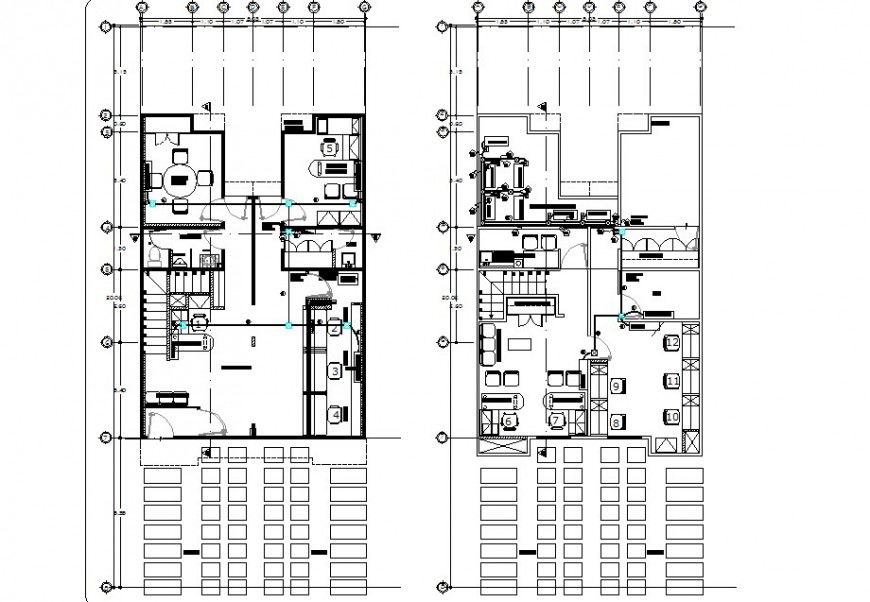 Architect planning one family detail dwg file
