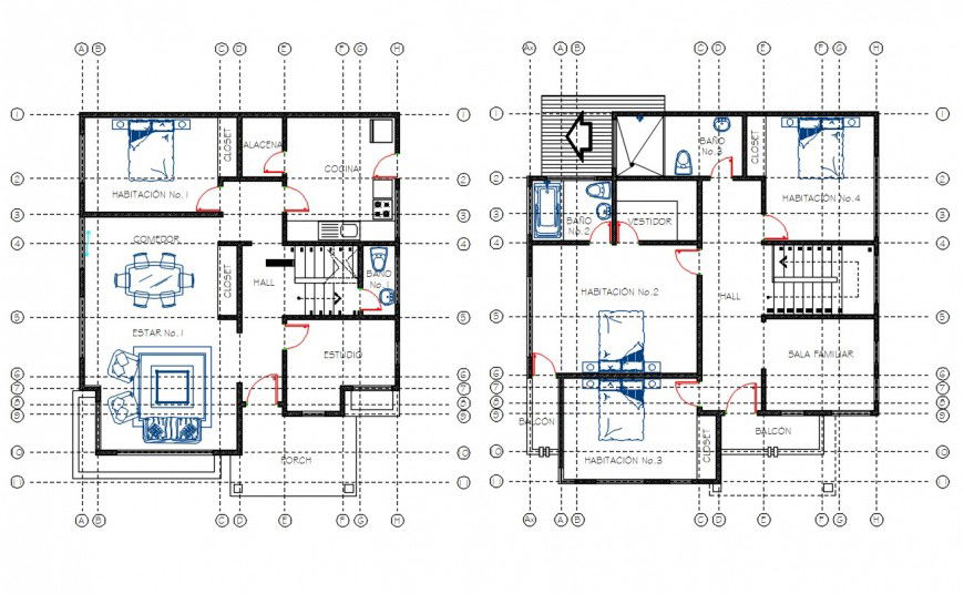 Architectrure layout plan view cad file