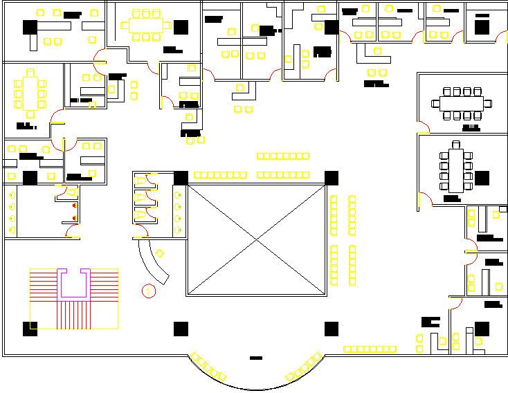 architectural plan of  a bank dwg file