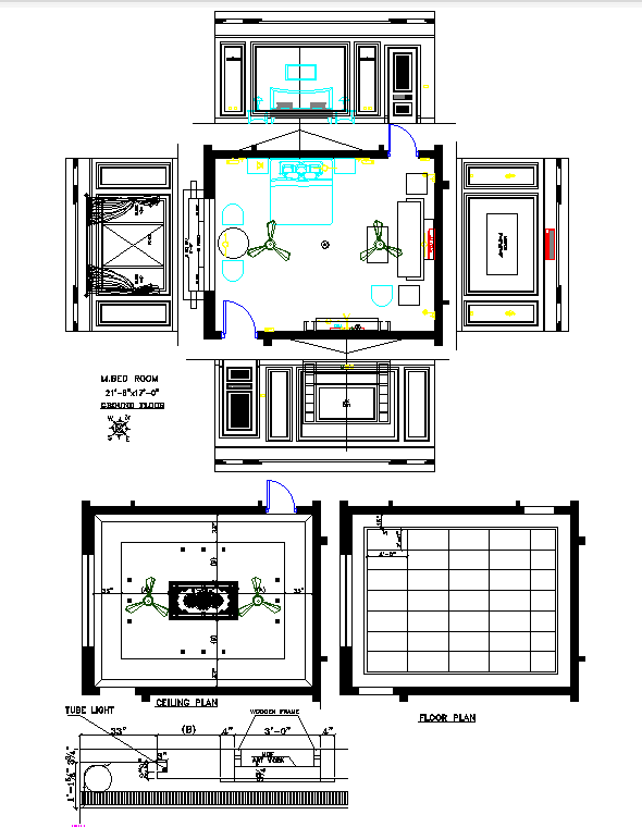 Residential House Layout Plan Shown in AutoCAD Format