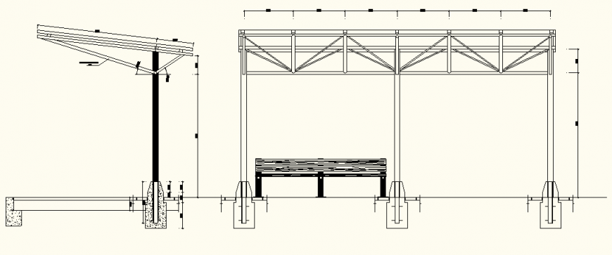 Architectural - Pergola Detail & Elevation detail autocad file