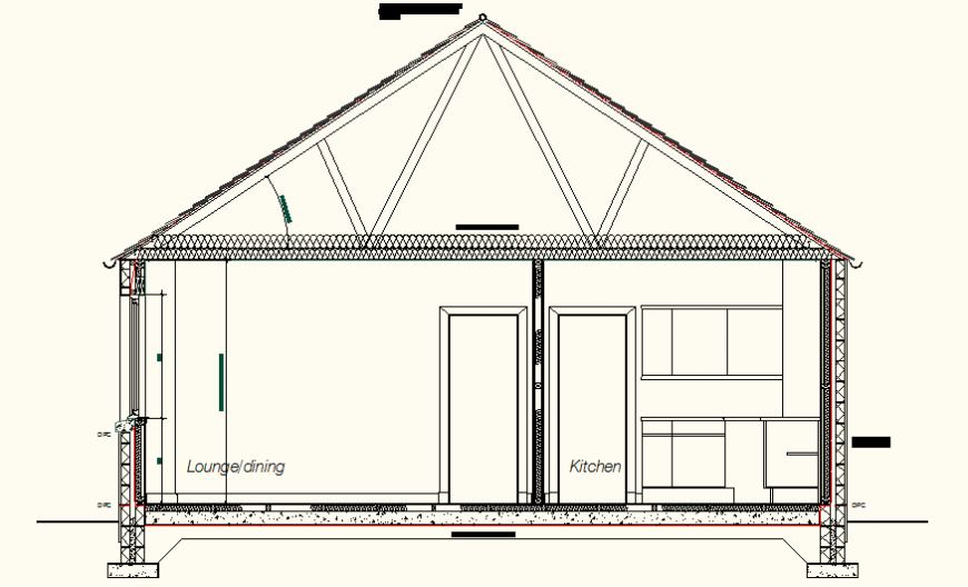 Architectural - Single Storey House Section layout file
