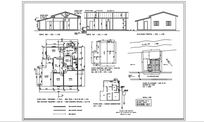 Architectural 2 BHK ground floor house design drawing