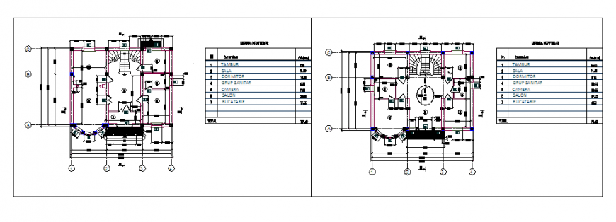 Architectural 2 storey house design drawing
