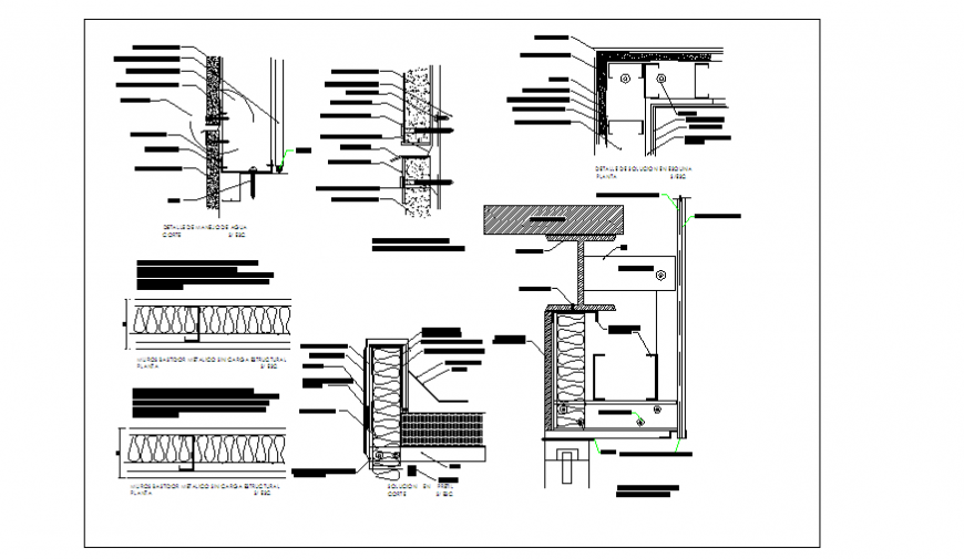 Architectural based wall section detail design of house design drawing