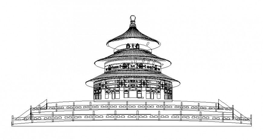 Architectural building blocks detail elevation 2d view layout dwg file